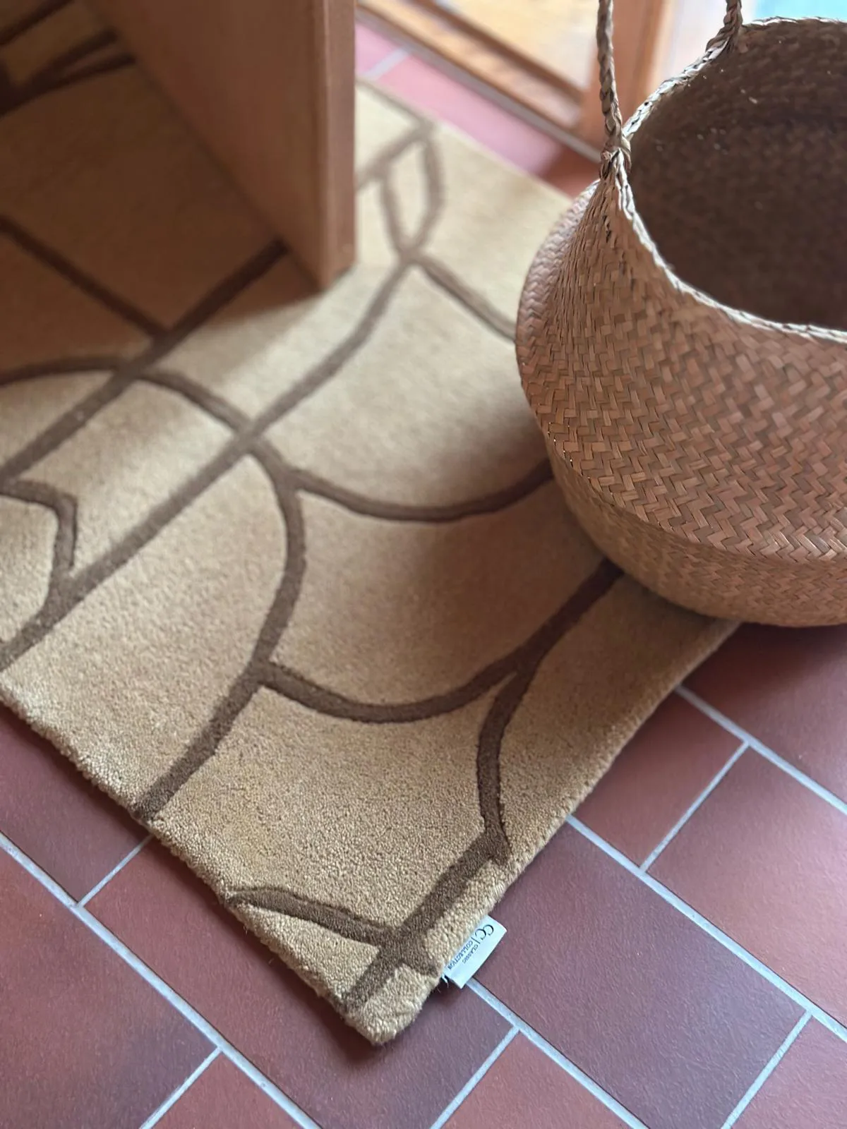 Modern Abstract dørmåtte 60x90 cm, Mustard Classic Collection