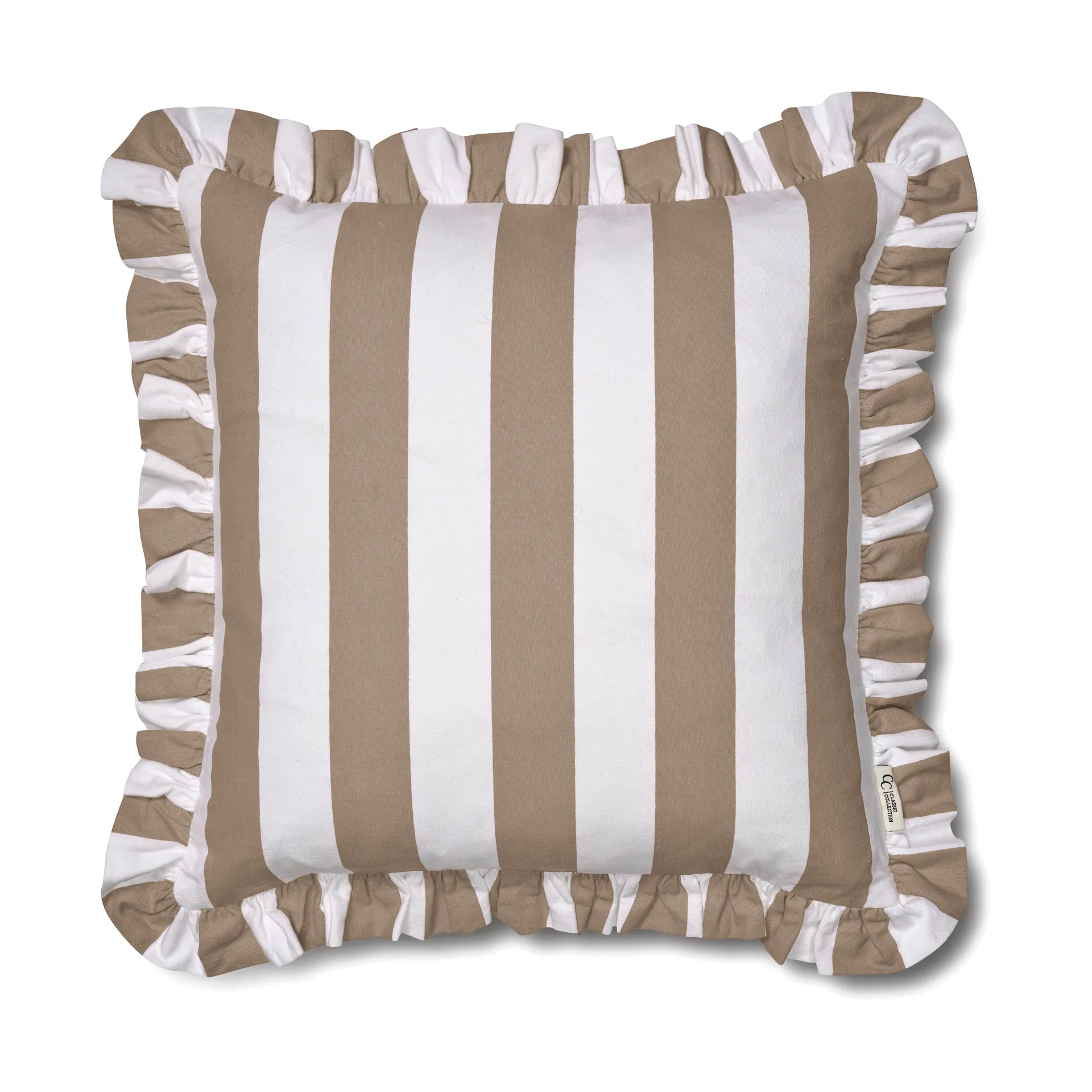 Ruffle Stripes kudebetræk  50x50 cm, Beige Classic Collection