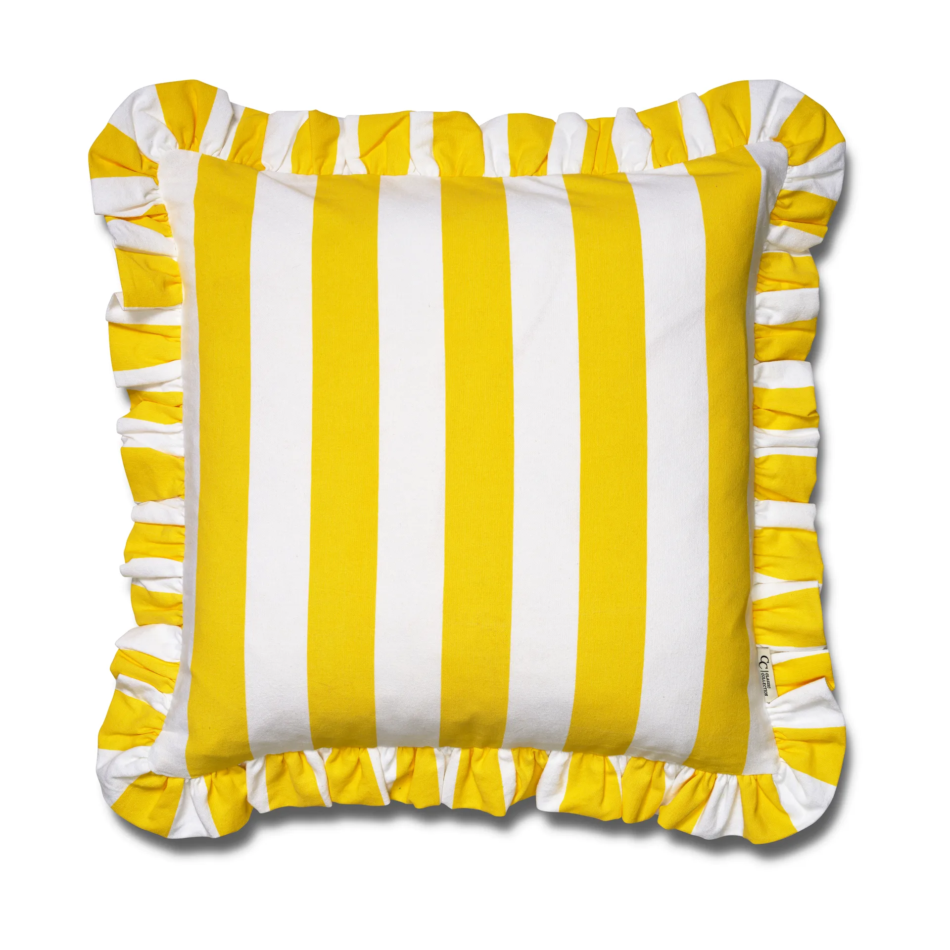 Ruffle Stripes kudebetræk  50x50 cm, Yellow Classic Collection