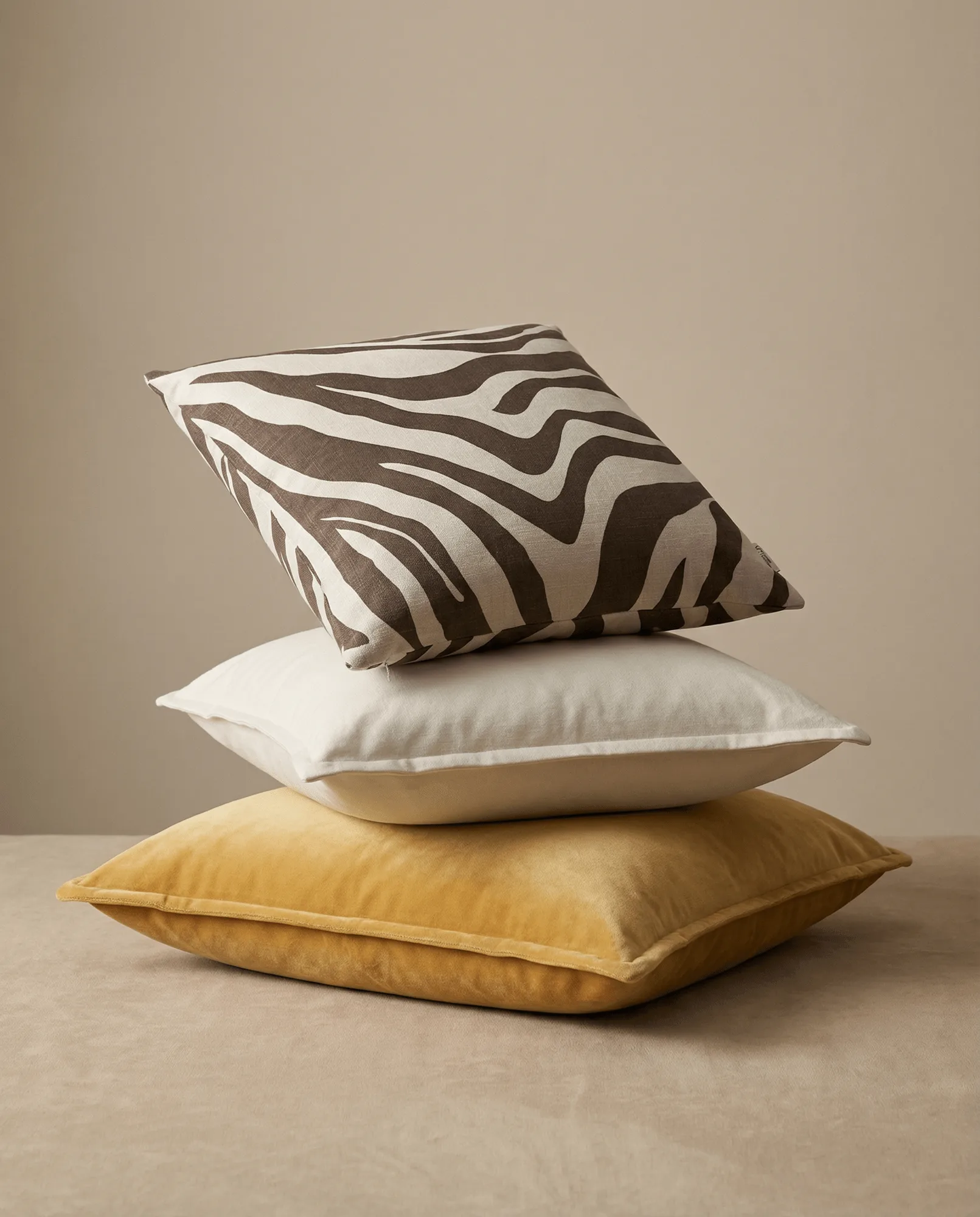 Savannah pudebetræk, Brown-off white, 50x50 cm Classic Collection