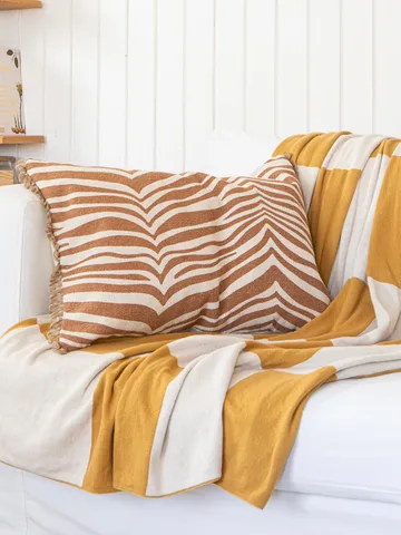 Square plaid 130x170 cm - Gul - Classic Collection