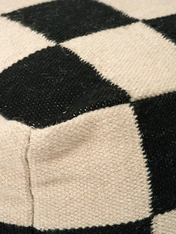 Square puff 50x50 cm - Sort-natur - Classic Collection