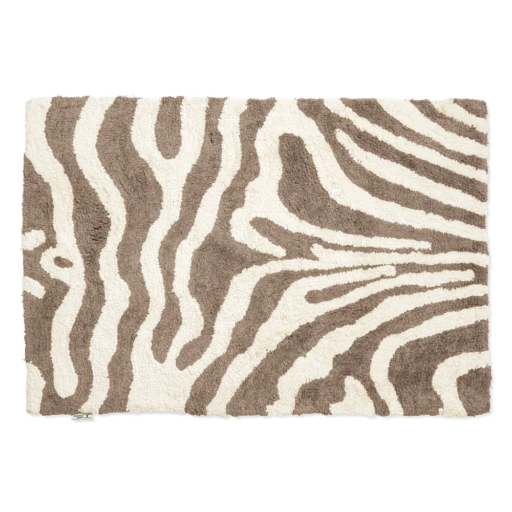 Zebra badeværelsesmåtte 60x90 cm, Simply taupe/Hvid Classic Collection