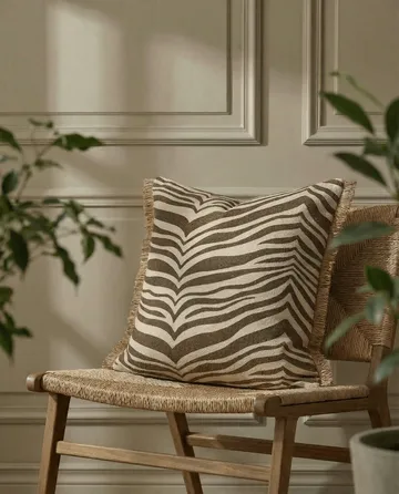 Zebra pude - Brun-natur, 50x50 cm - Classic Collection