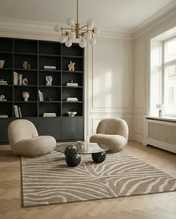 Zebra tæppe 250x350 cm - Beige, 250x350 cm - Classic Collection