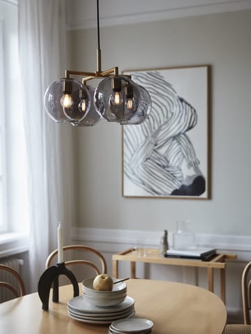 Ture pendel 30 cm - Messing/Røgfarvet glas - CO Bankeryd