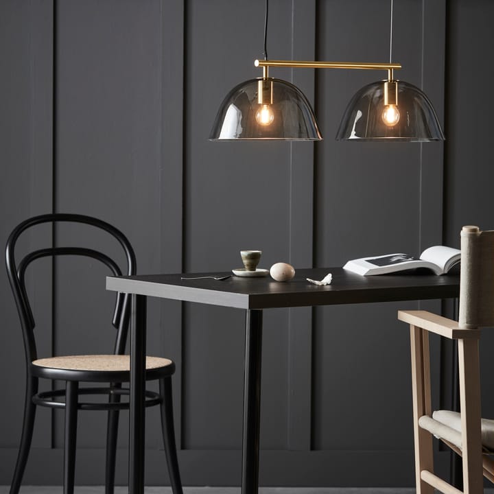 Wendo 70 loftslampe røgfarvet glas, Messing-finish CO Bankeryd