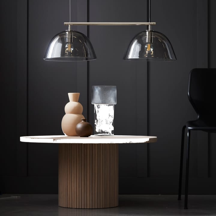 Wendo 70 loftslampe røgfarvet glas, Nikkel CO Bankeryd