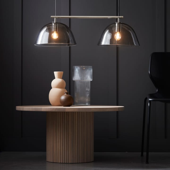 Wendo 70 loftslampe røgfarvet glas, Nikkel CO Bankeryd