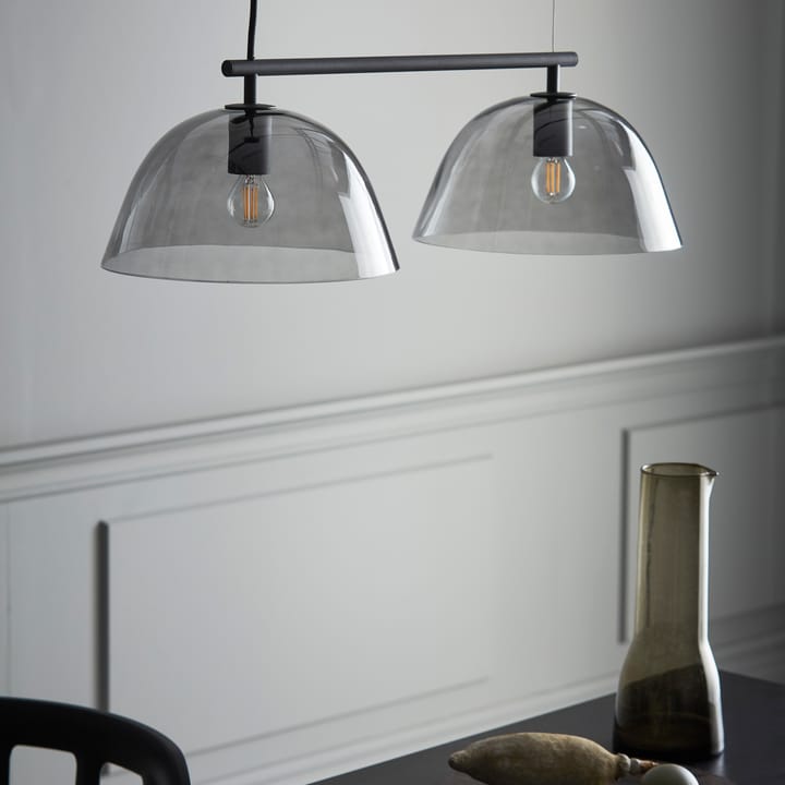 Wendo 70 loftslampe røgfarvet glas, Sort CO Bankeryd