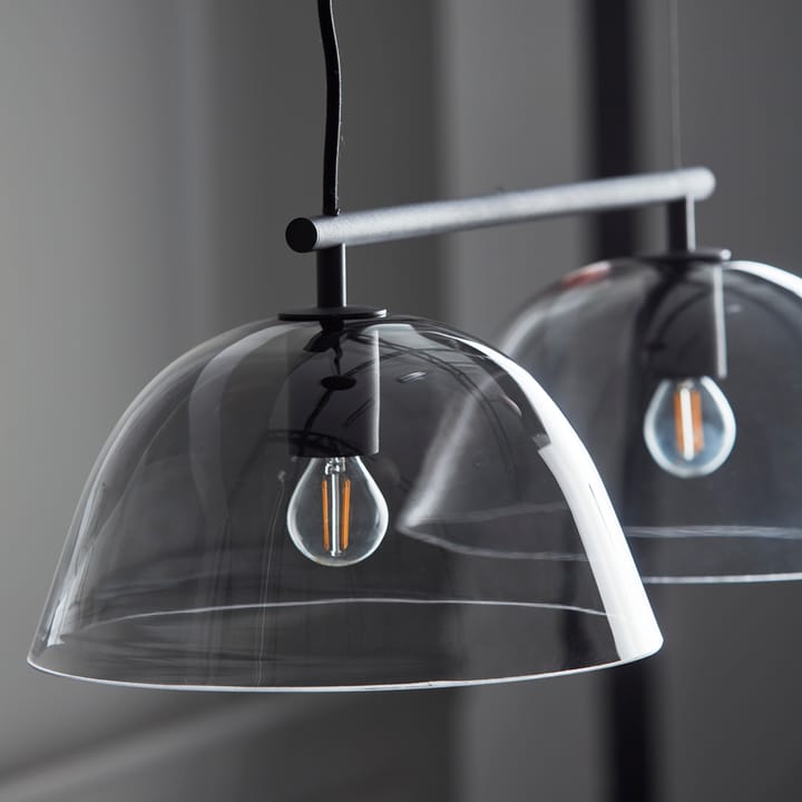 Wendo 70 loftslampe røgfarvet glas, Sort CO Bankeryd