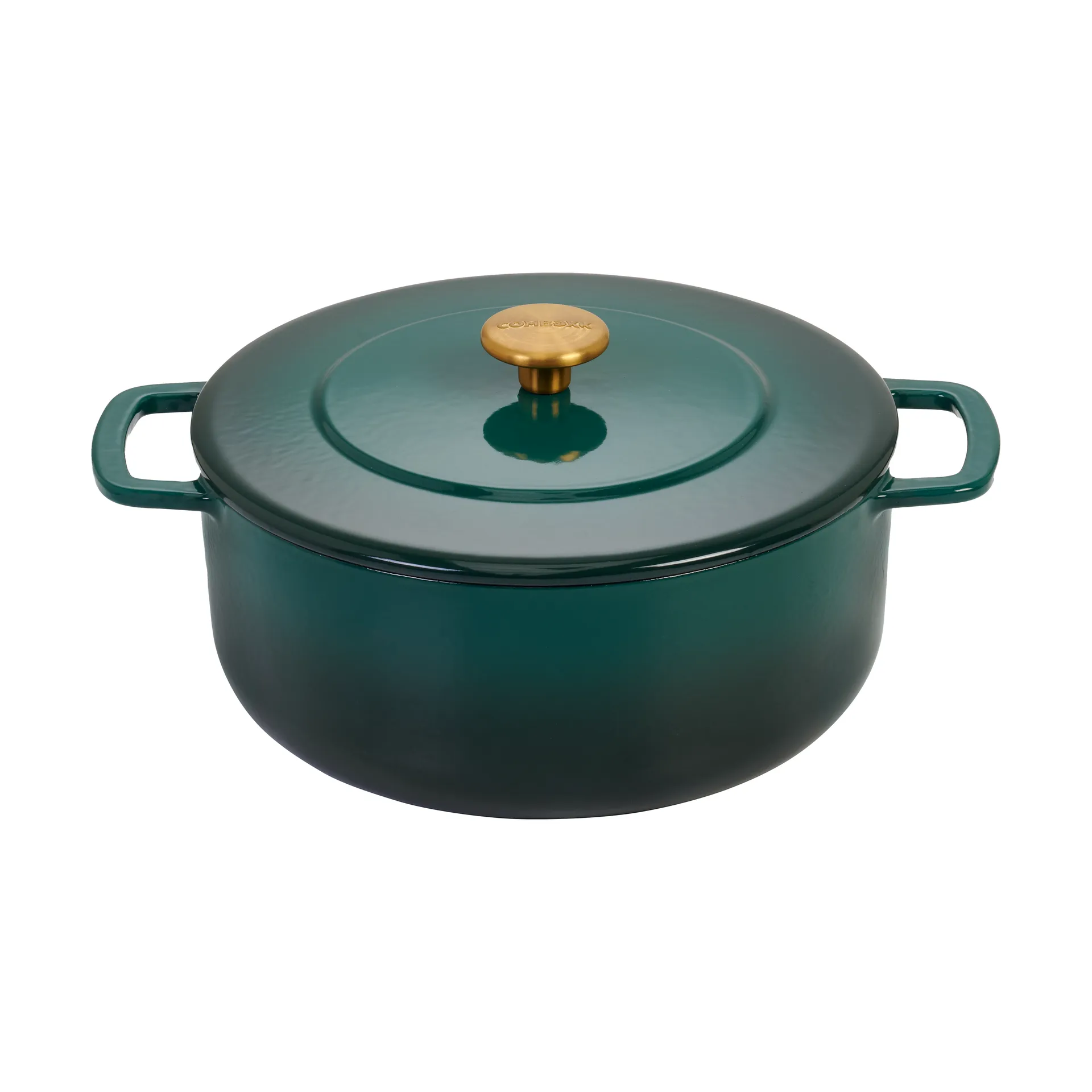 Combekk Enameled støbejernsgryde Ø28 cm, Holly Green-gold knob Combekk
