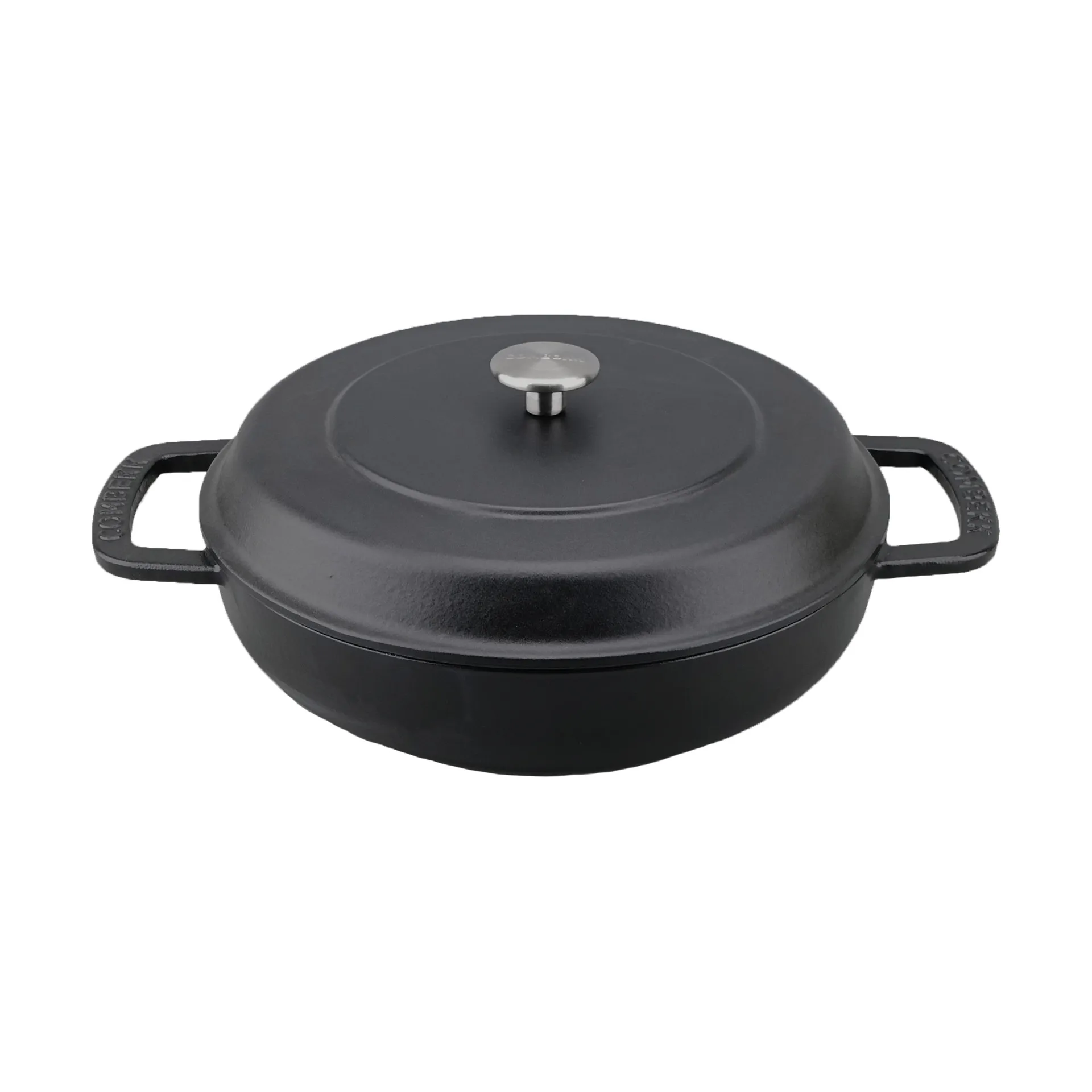 Combekk Combekk Enameled traktørpande støbejern Ø28 cm Black-silver knob