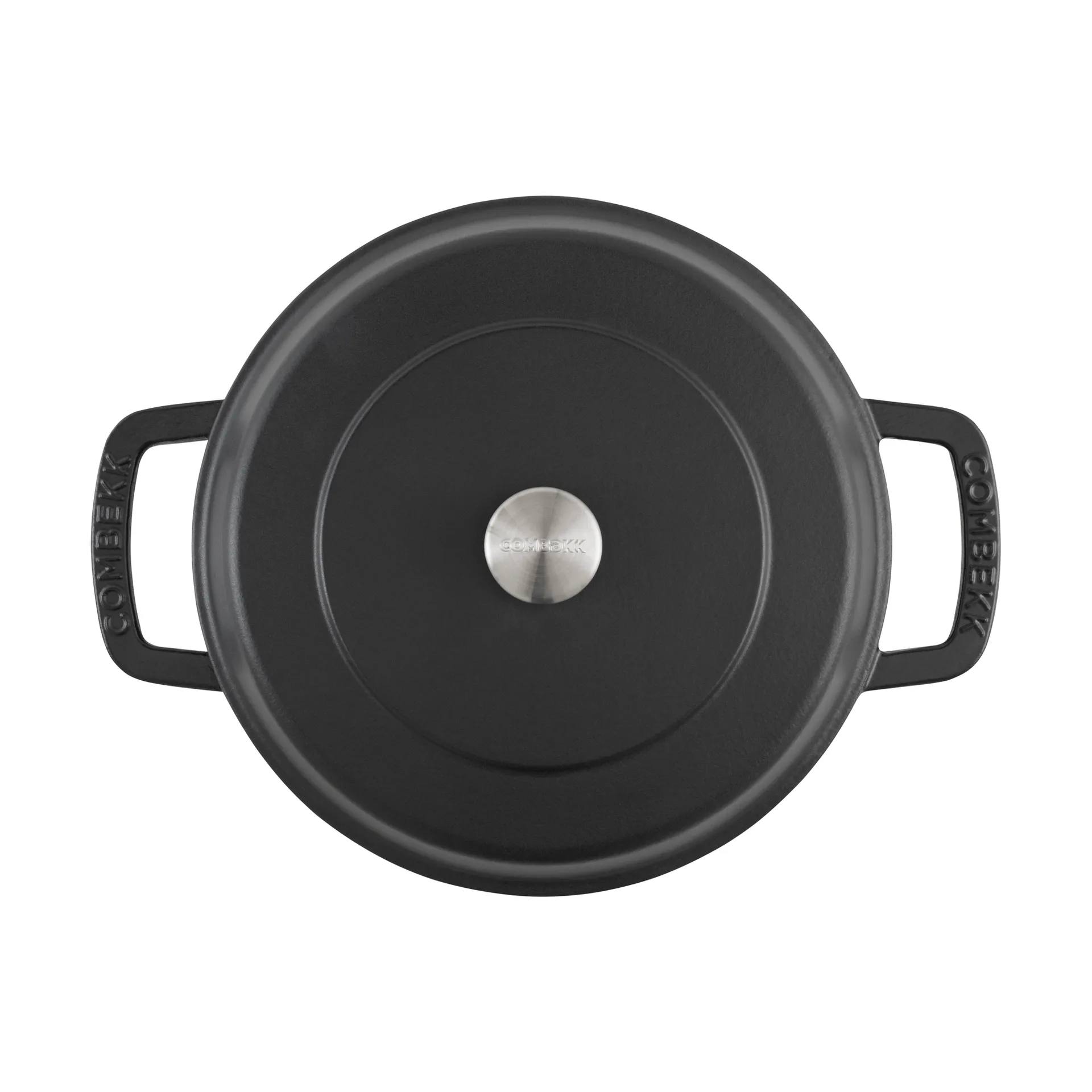 Combekk Enameled traktørpande støbejern Ø28 cm, Black-silver knob Combekk