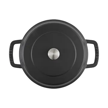 Combekk Enameled traktørpande støbejern Ø28 cm - Black-silver knob - Combekk