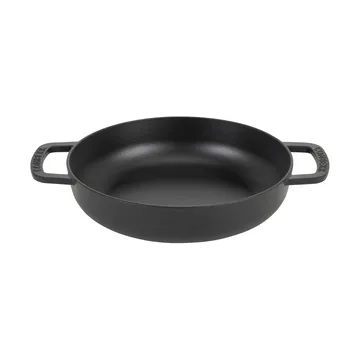 Combekk Enameled traktørpande støbejern Ø28 cm - Black-silver knob - Combekk
