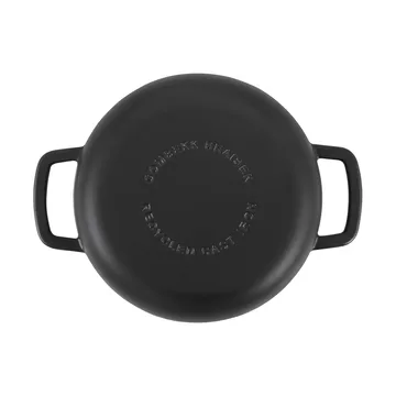 Combekk Enameled traktørpande støbejern Ø28 cm - Black-silver knob - Combekk