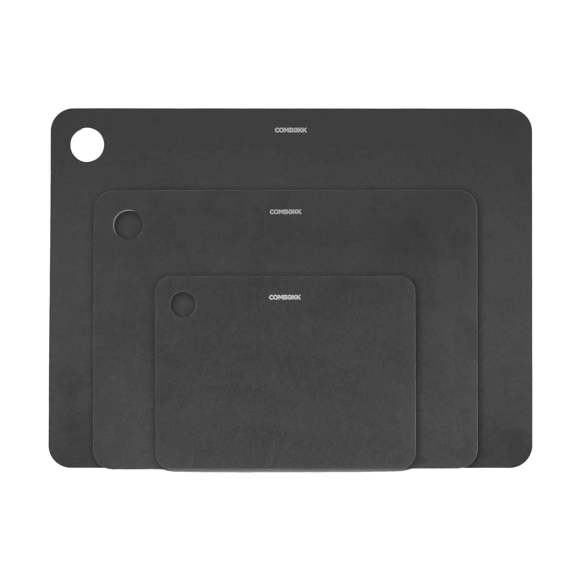 Combekk skærebræt træ 3-dele, Black Combekk