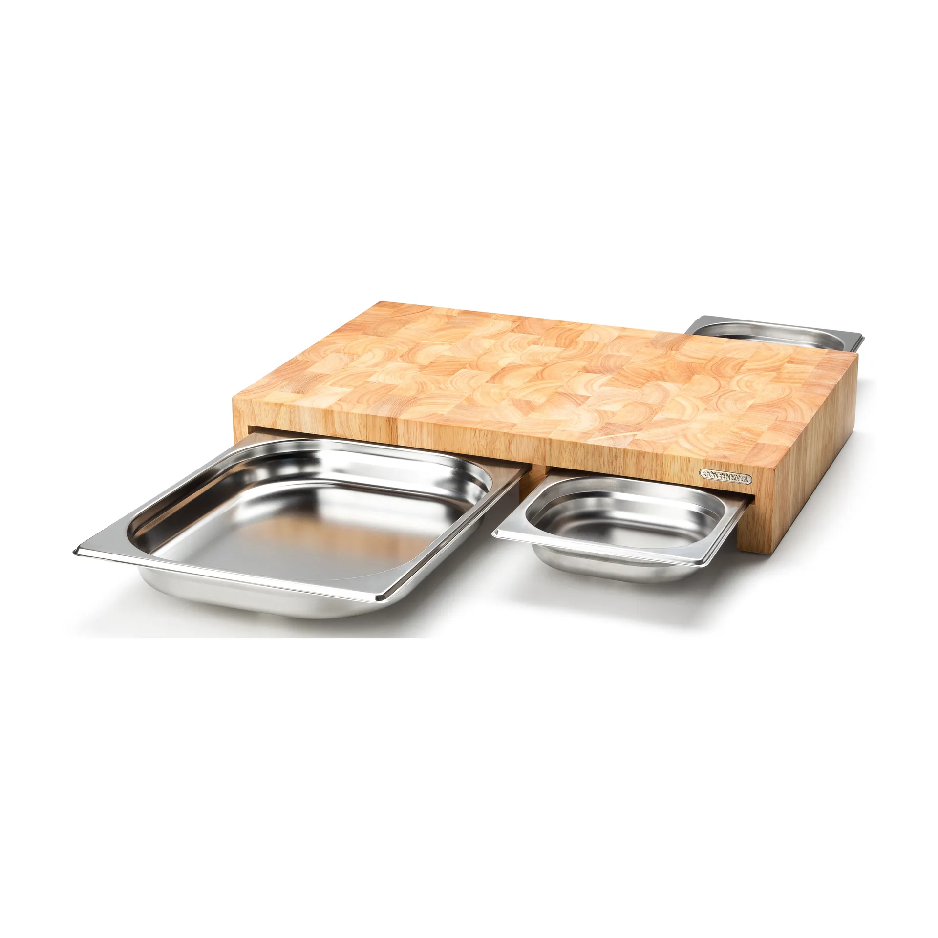 Skærebræt gummitræ med 3 skuffer, 32x48 cm
​ Continenta