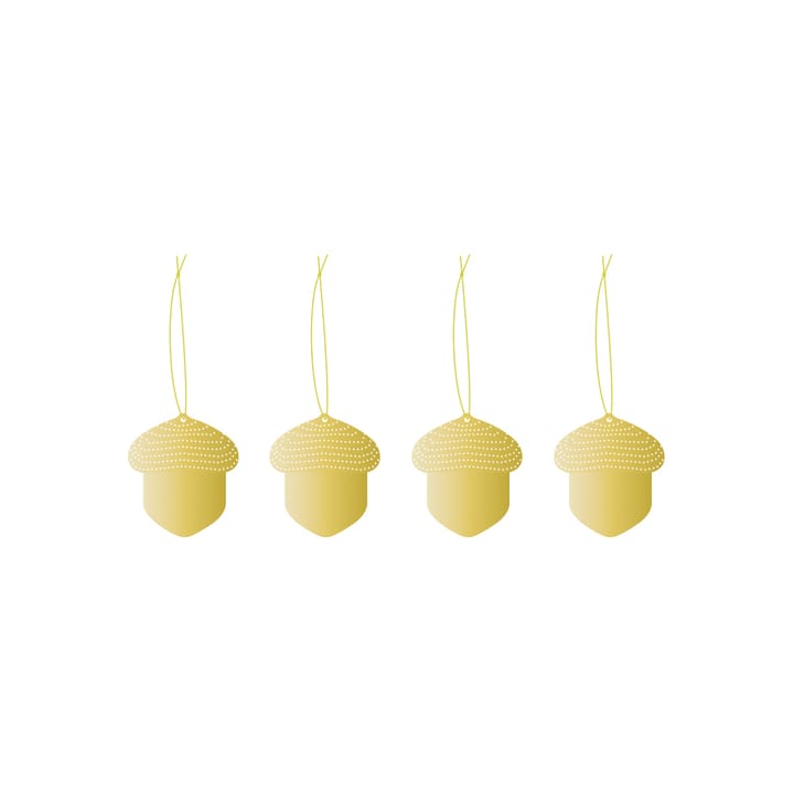 Cooee juleophæng messing 4-pak - Acorn - Cooee Design