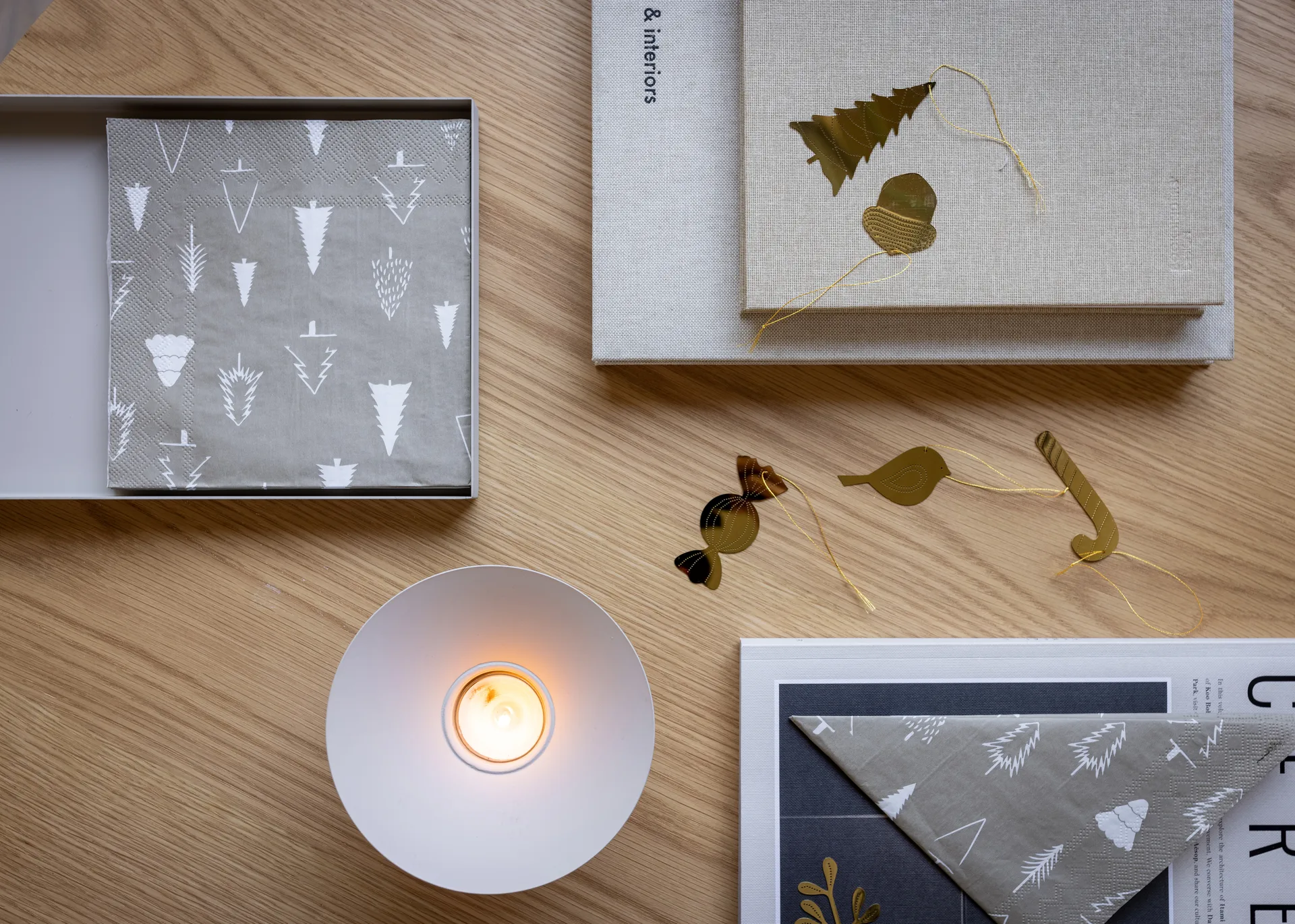 Cooee juleophæng messing 4-pak, Candy cane Cooee Design