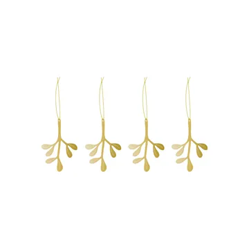 Cooee juleophæng messing 4-pak - Mistletoe - Cooee Design