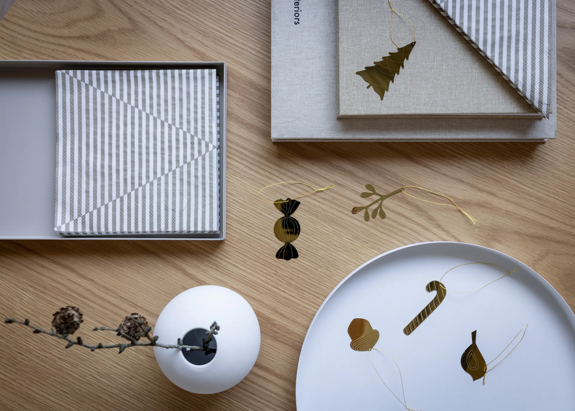 Cooee juleophæng messing 4-pak, Tree Cooee Design