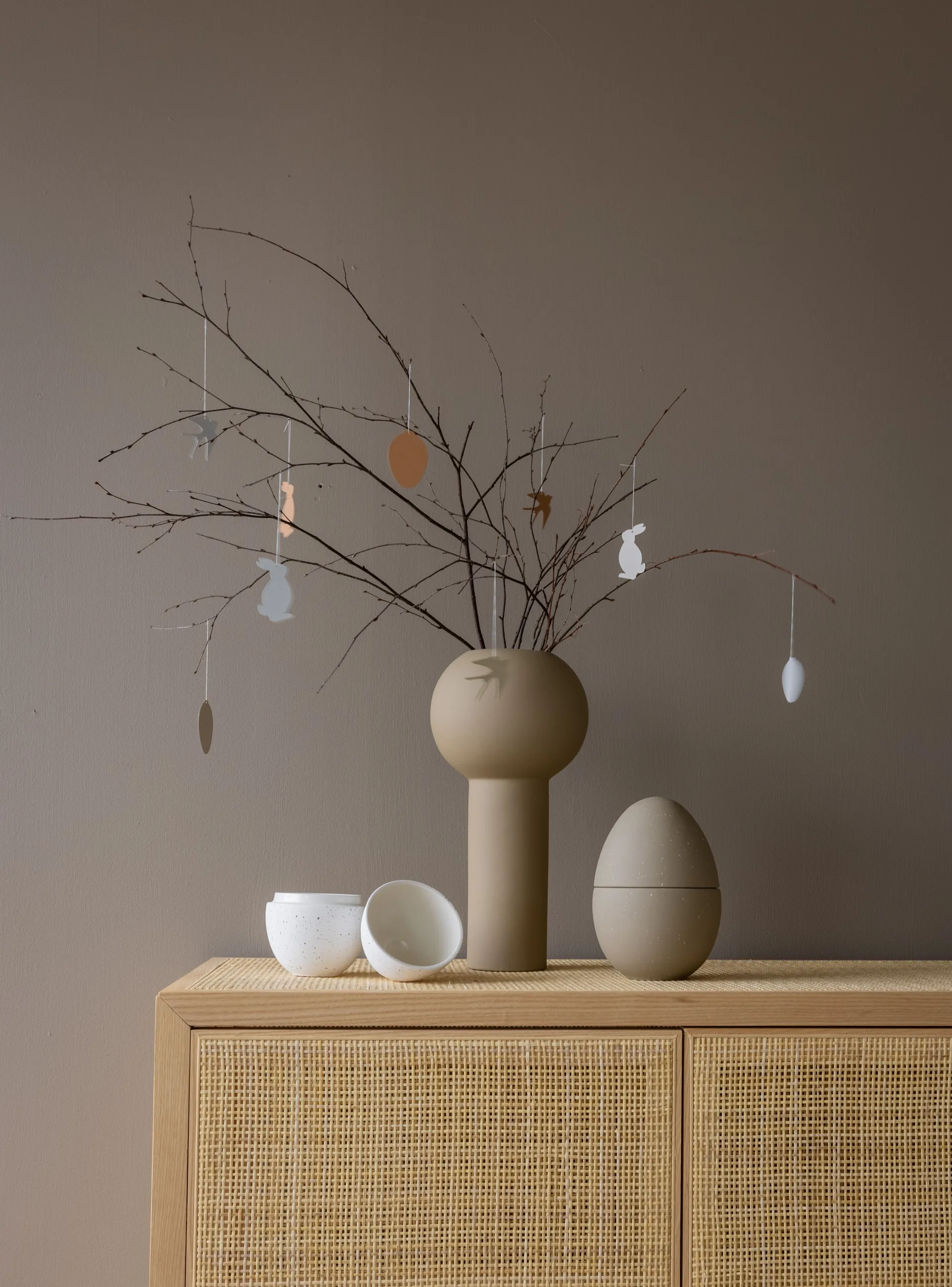 Easter Deco fugl påskeophæng 4-pak, Sand Cooee Design