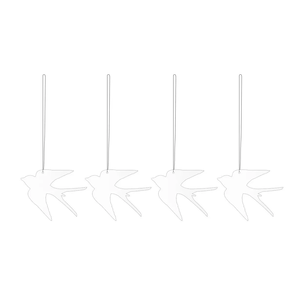 Easter Deco fugl påskeophæng 4-pak, White Cooee Design