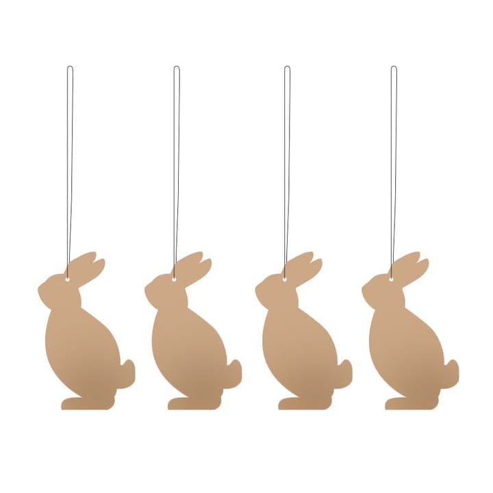 Easter Deco hare påskeophæng 4-pak - Cafe au lait - Cooee Design