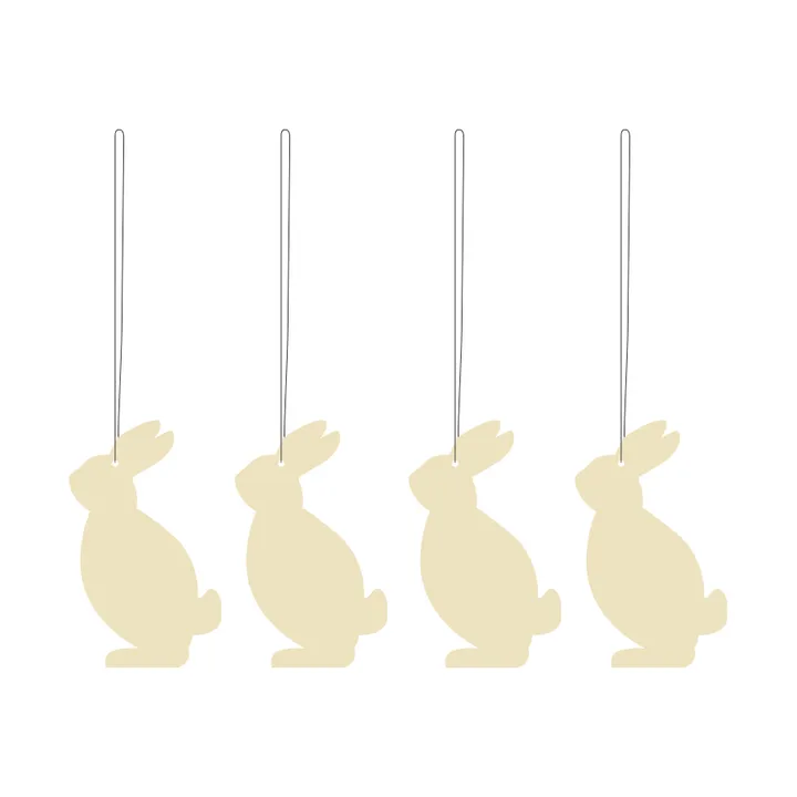 Easter Deco hare påskeophæng 4-pak - Light yellow - Cooee Design