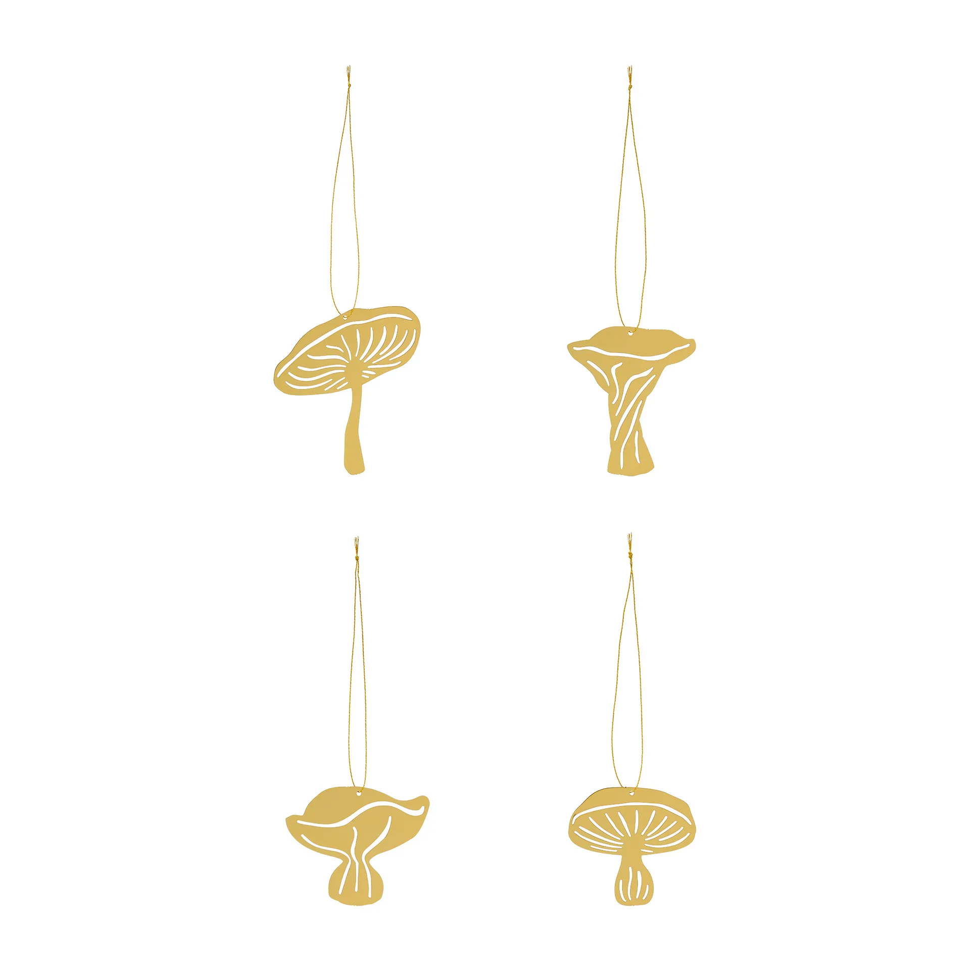Fungi dekorationsophæng 4 dele, Brass Cooee Design