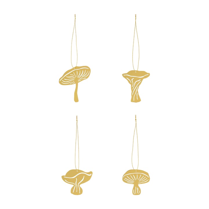 Fungi dekorationsophæng 4 dele - Brass - Cooee Design