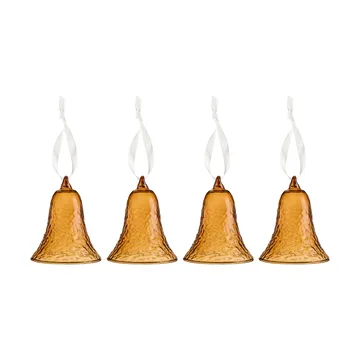 Gry bell klokke 8 cm 4-pak - Cognac - Cooee Design