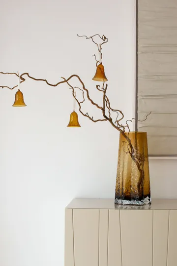 Gry bell klokke 8 cm 4-pak - Cognac - Cooee Design