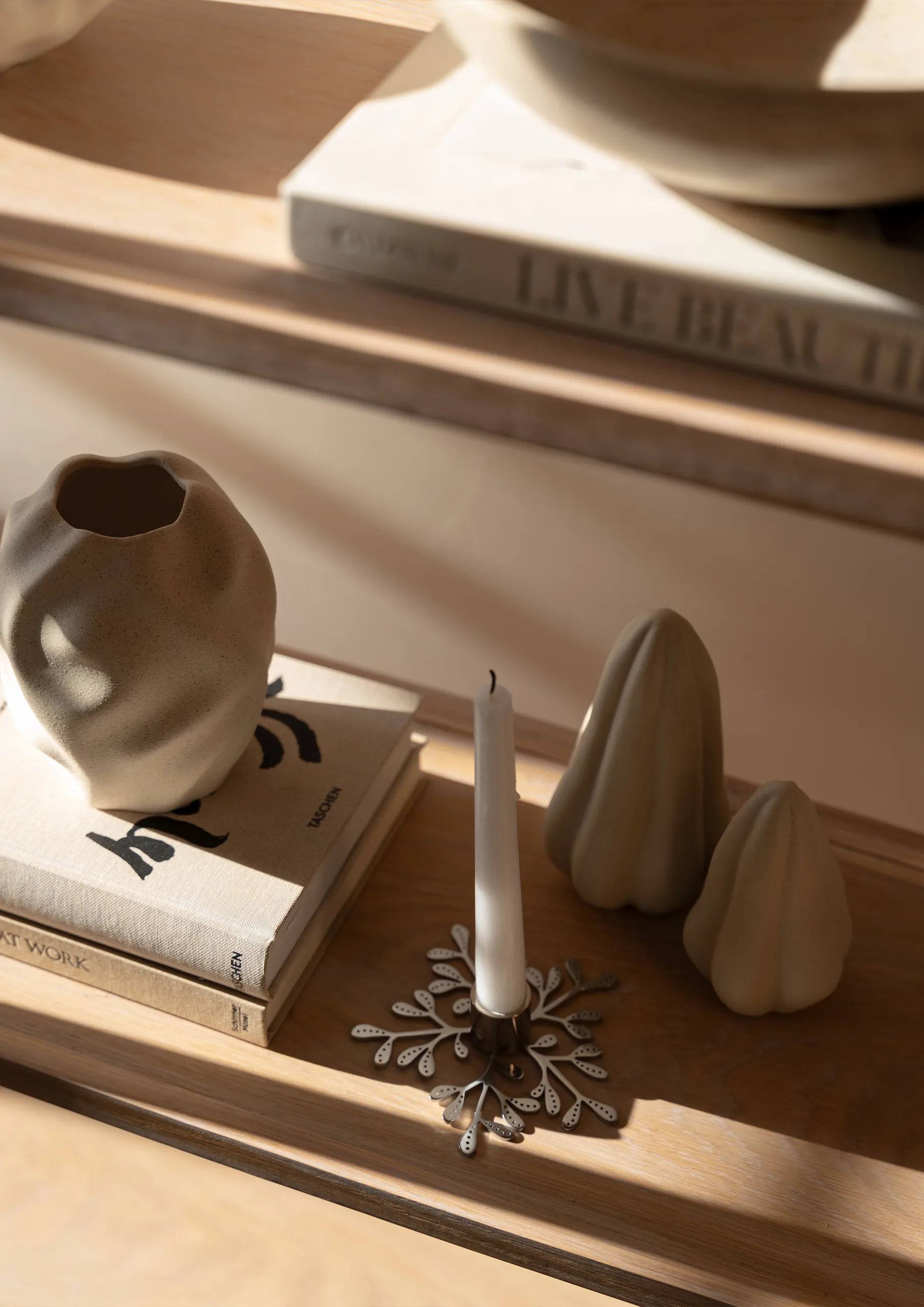 Mistletoe lysestage, Stainless steel Cooee Design