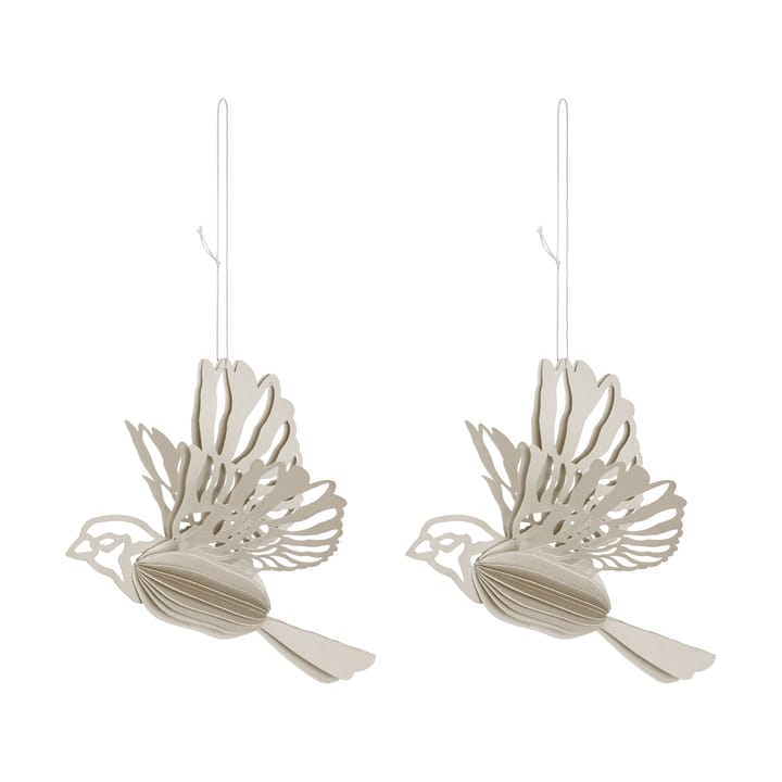 Paper bird dekorationsophæng 2 stk - Sand - Cooee Design
