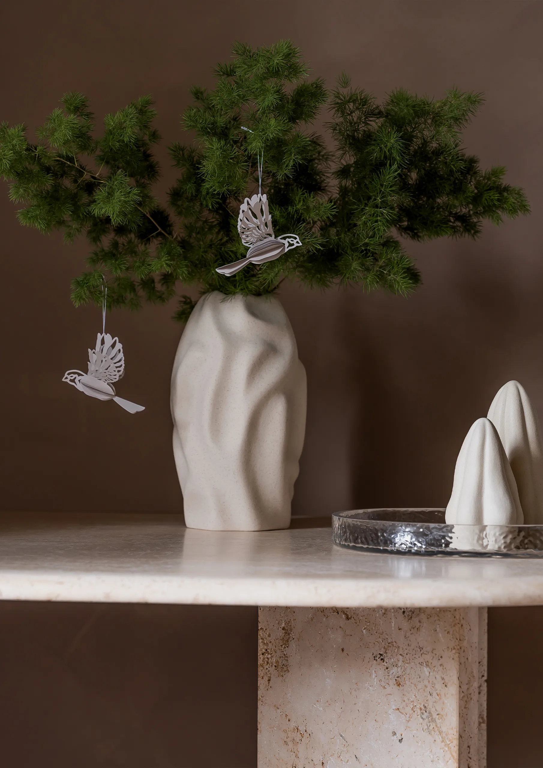 Paper bird dekorationsophæng 2 stk, Sand Cooee Design