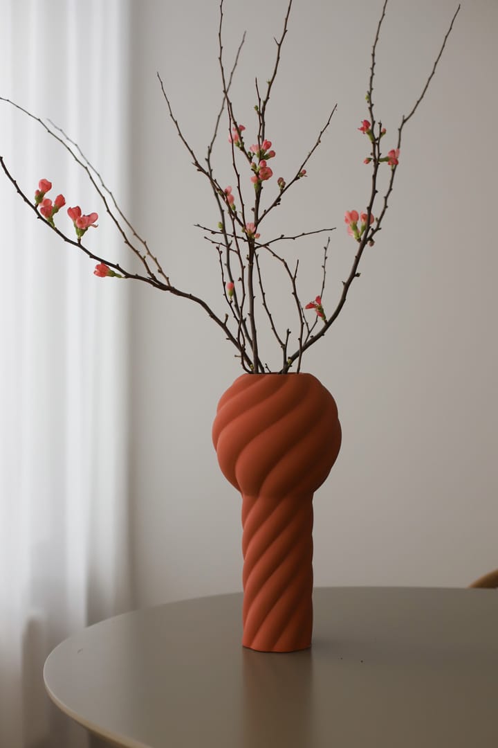 Twist pillar vase 34 cm - Brick red - Cooee Design