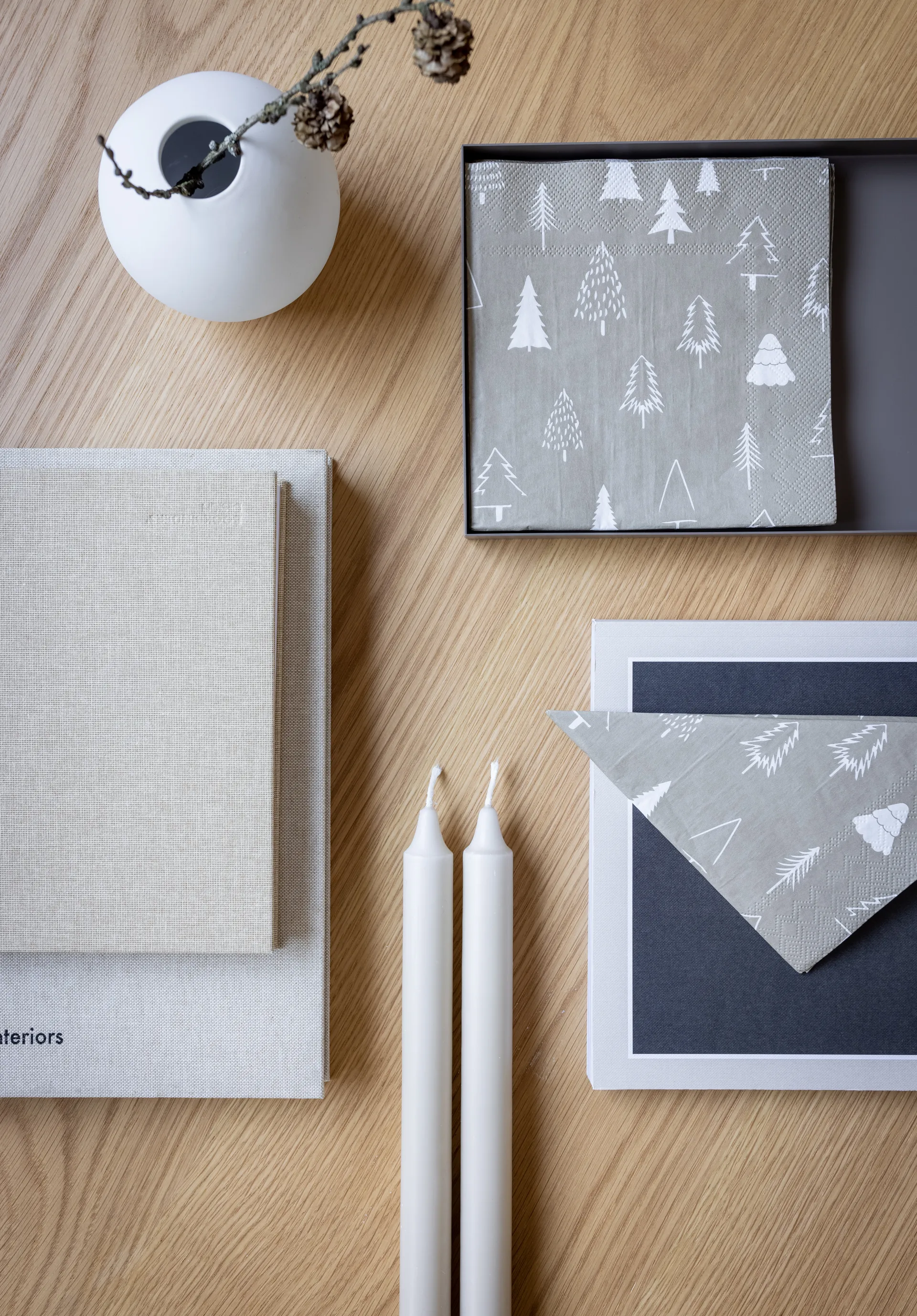 Woods servietter 33x33 cm 20-pak, Sand/White Cooee Design