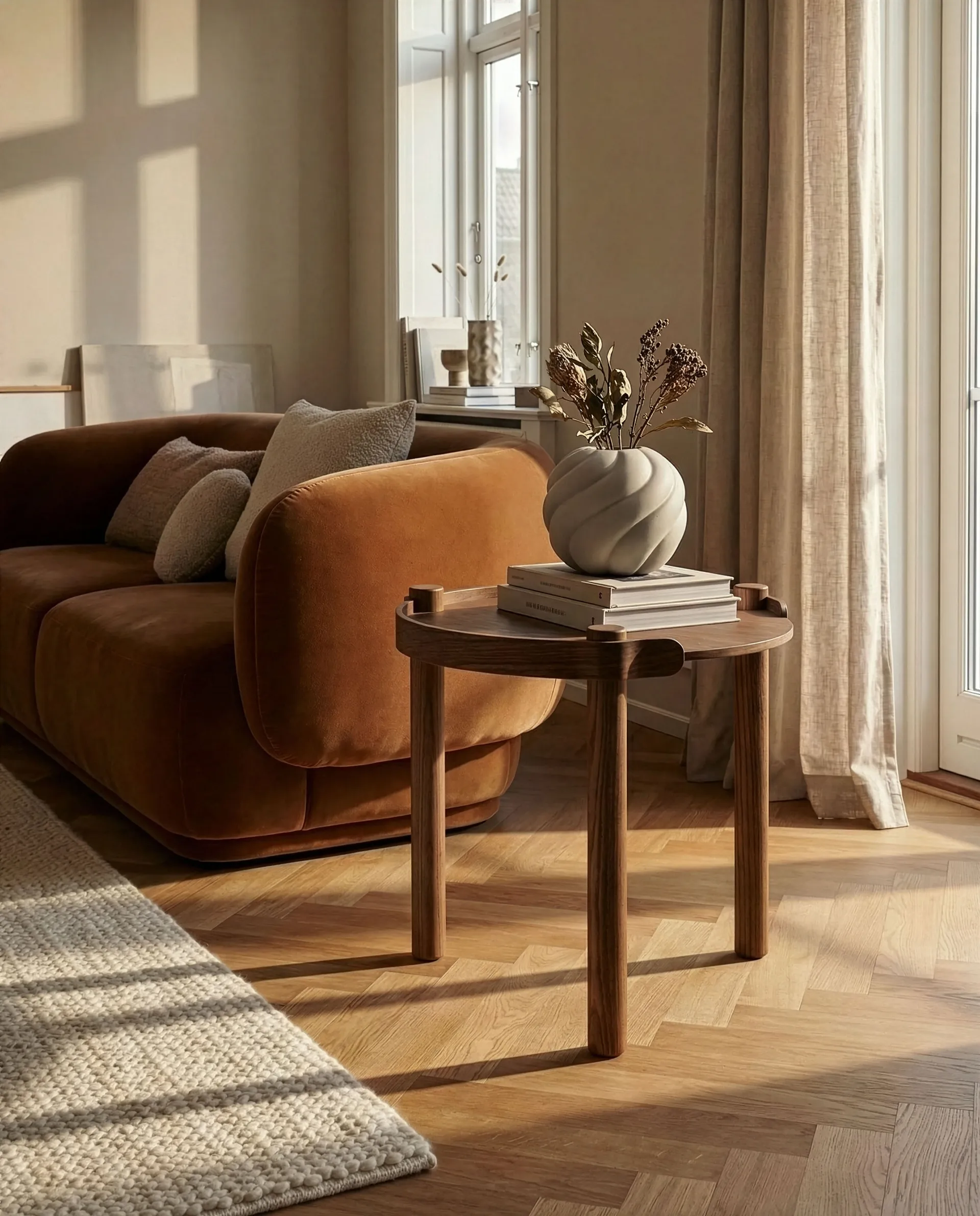 Woody bord Ø45 cm, Mørkbejdset eg Cooee Design