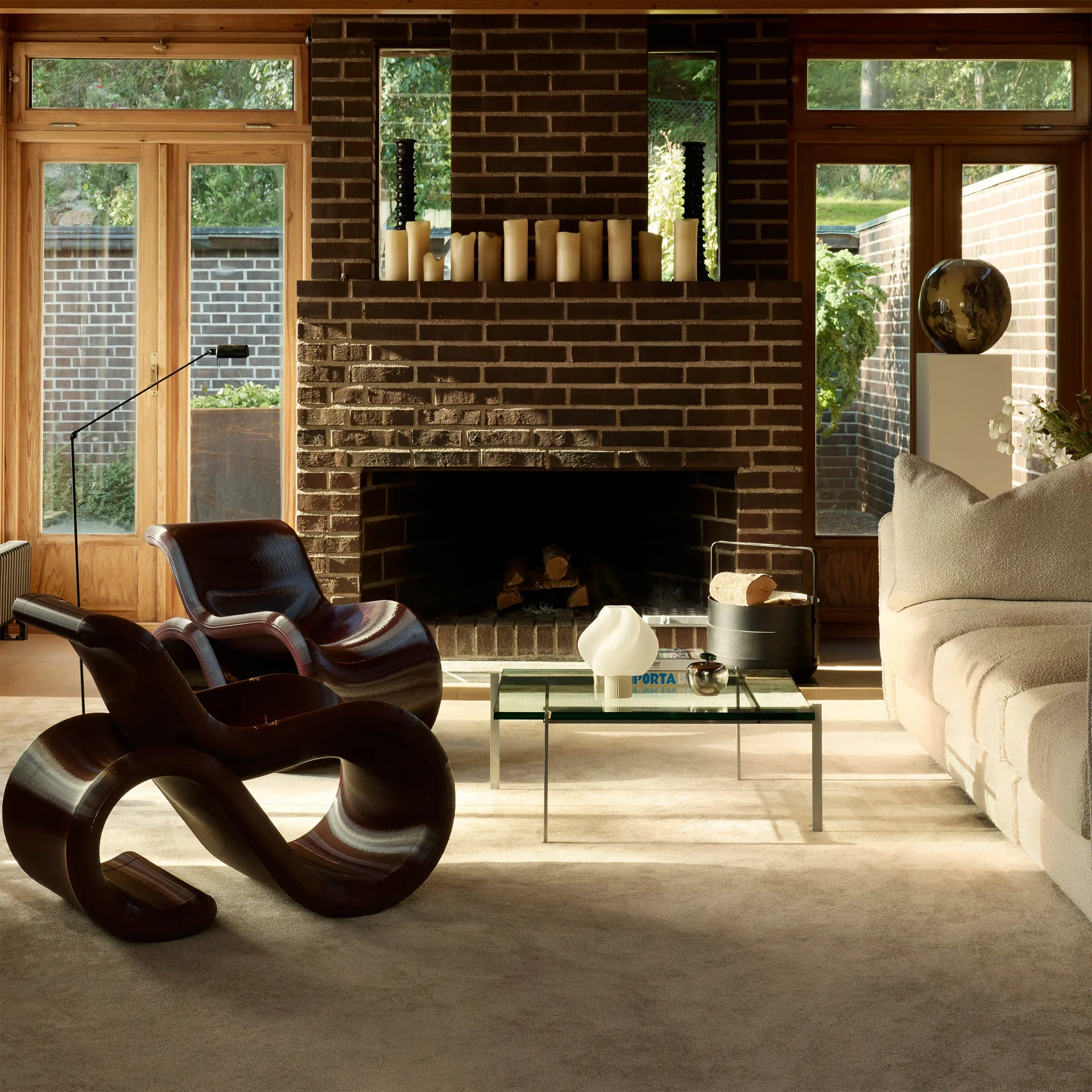 Éclair chair loungestol, Cherry Crème Atelier