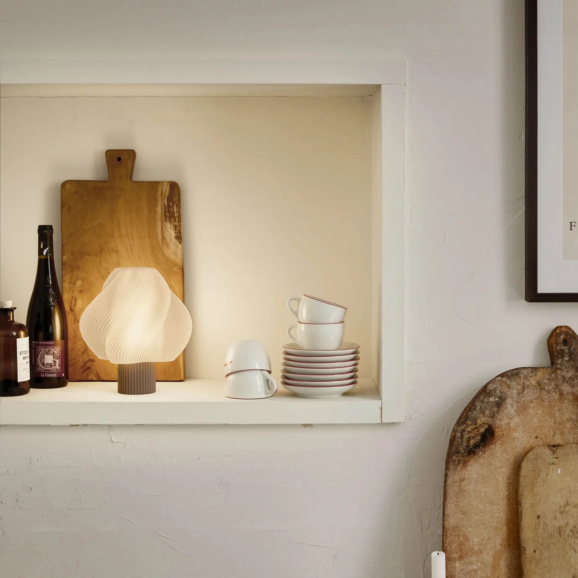 Soft Serve portabel bordlampe, Mocha, 23 cm Crème Atelier