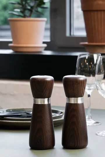 Kyoto krydderikværn - Brown glaze, FSC ash, 17 cm - Crushgrind
