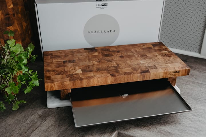 Culimat skærebræt 50x25 cm, Eg-rustfrit bakke Culimat