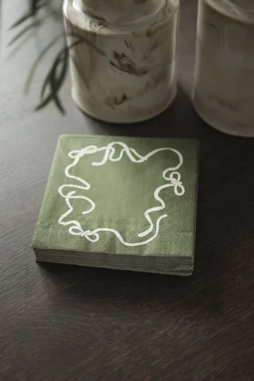 Bow papirserviet 33x33 cm - Green - DBKD