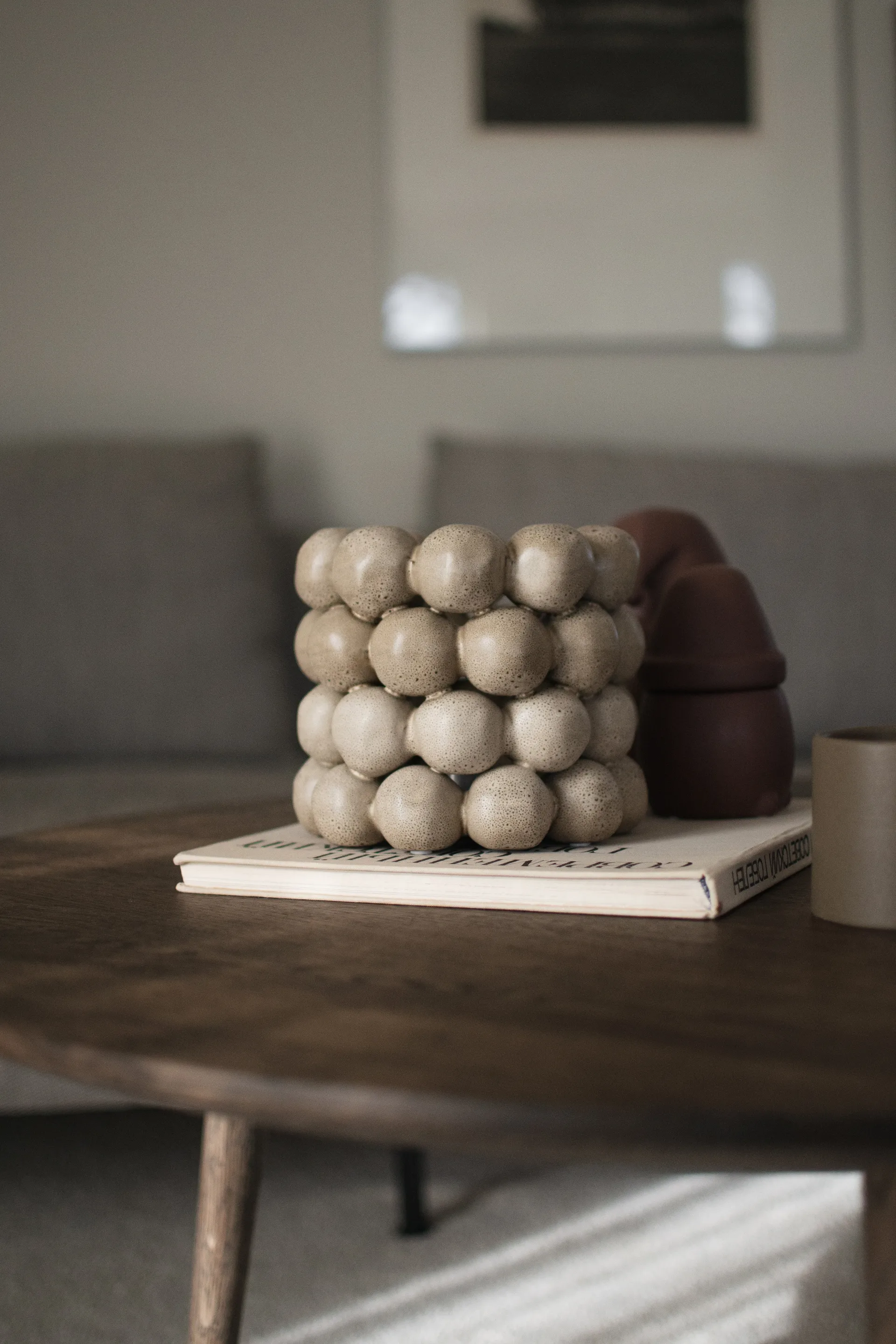 Bright fyrfadsstage Ø17 cm, Beige DBKD