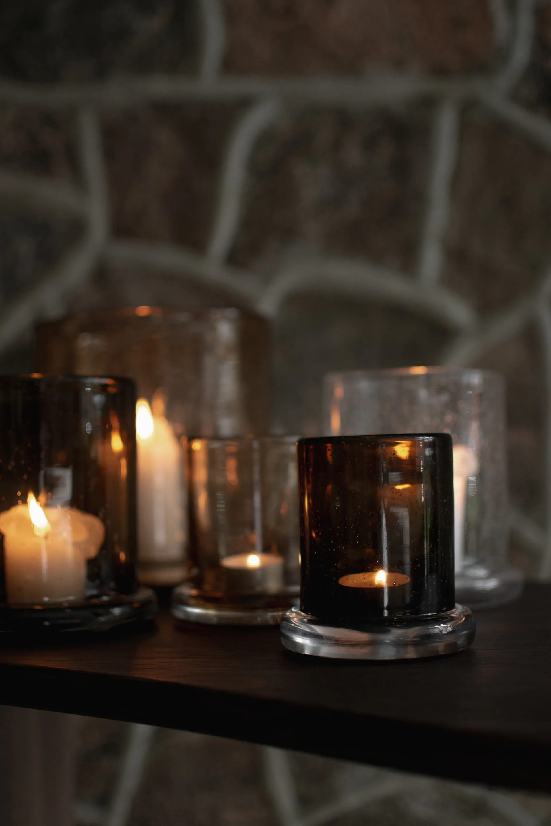 Bubble fyrfadsstage Ø14 cm, Brown DBKD