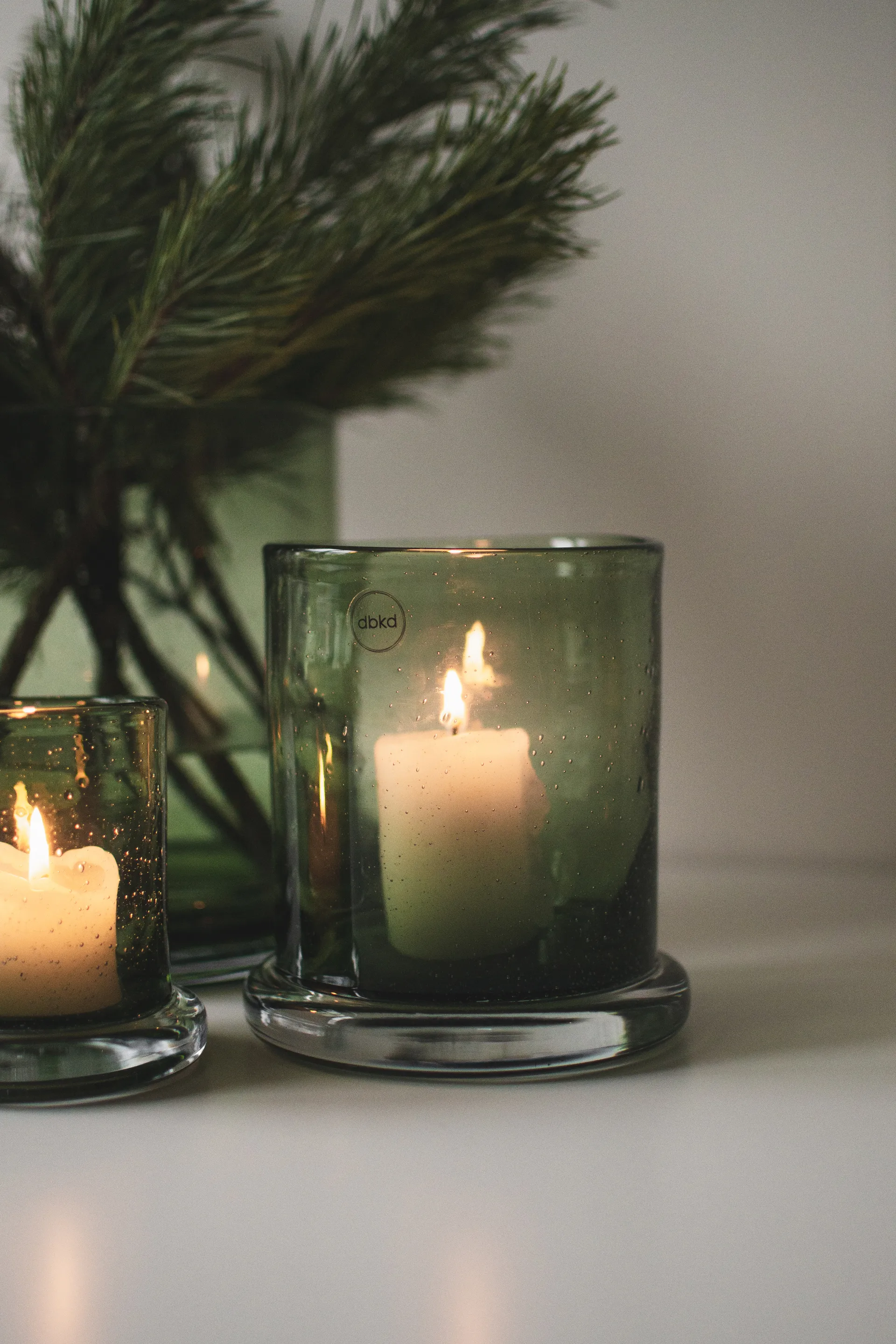 Bubble fyrfadsstage Ø14 cm, Green DBKD