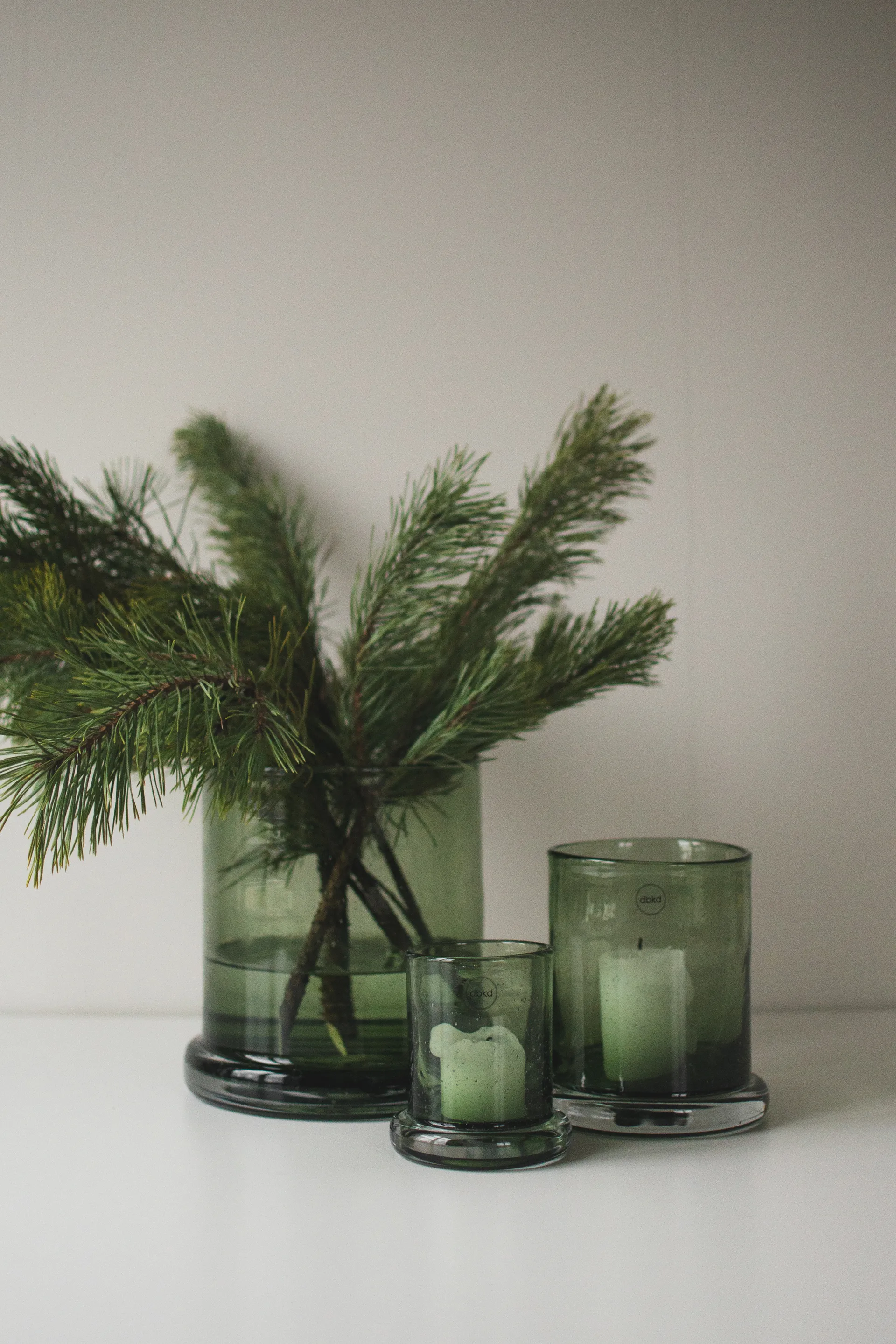 Bubble fyrfadsstage Ø14 cm, Green DBKD